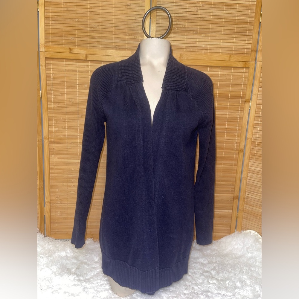 Tommy Hilfiger navy blue open front cardigan sweater womans size medium